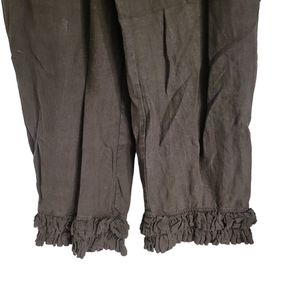 Bodil Linen Ruffle Hem Pants Size Small - Picture 4 of 6